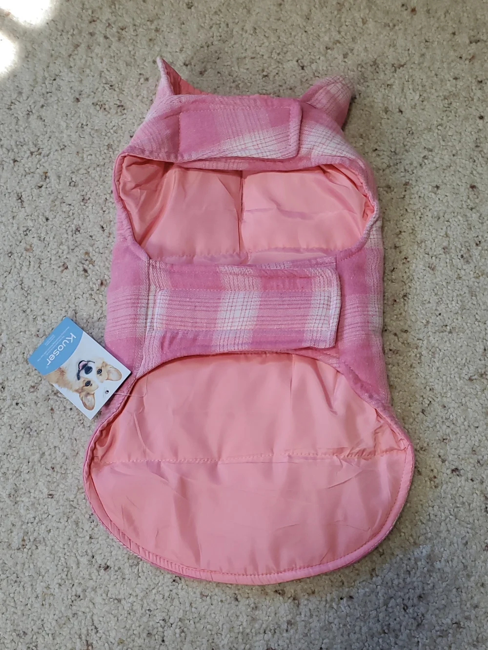 Pink Plaid Pet Vest with Pocket